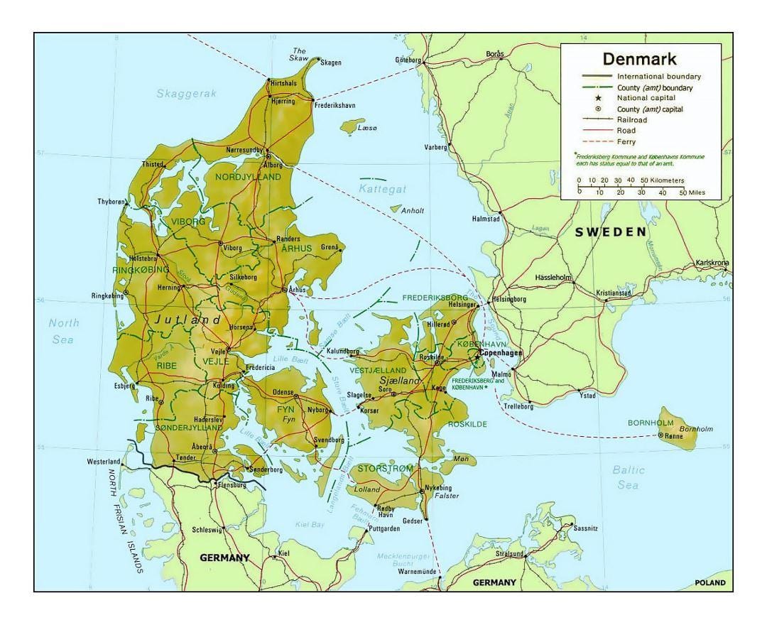 ਨਕਸ਼ਾ ਦੇ ਡੈਨਮਾਰਕ kommune