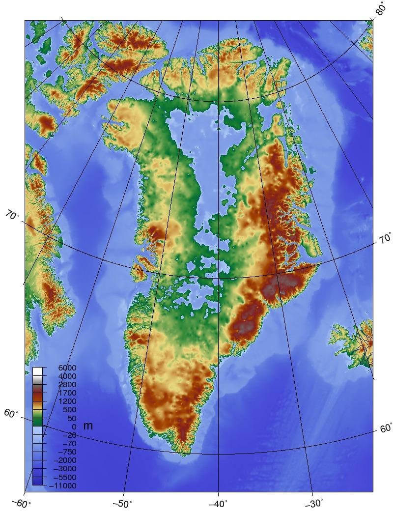 ਨਕਸ਼ਾ ਡੈਨਮਾਰਕ ਦੇ topographic