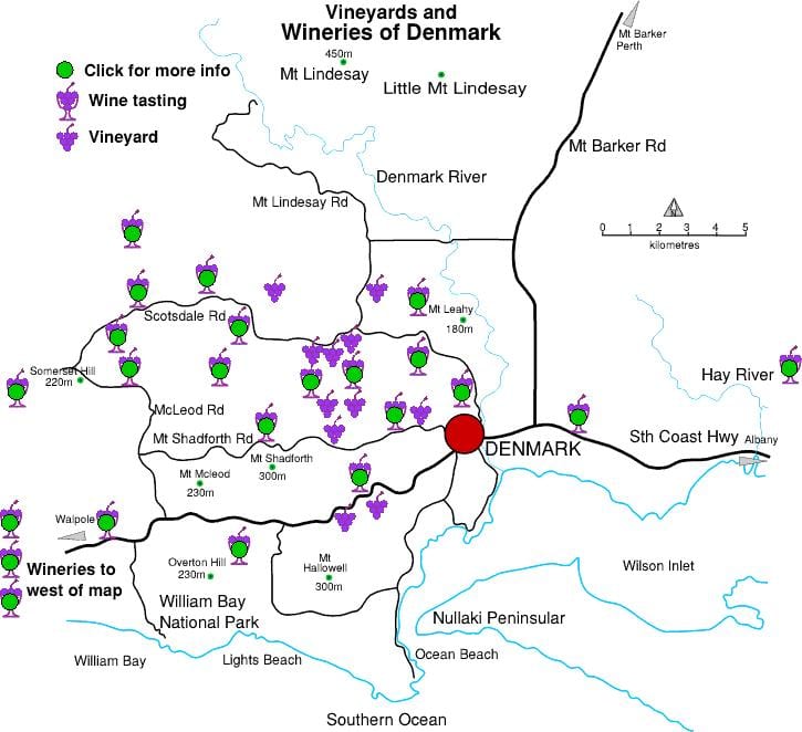 ਨਕਸ਼ਾ ਡੈਨਮਾਰਕ ਦੇ wineries